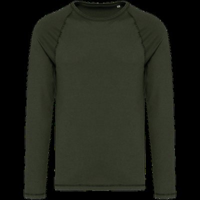 Camiseta hombre manga larga raglán Washed Organic Khaki Xl