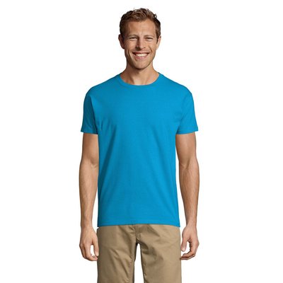 Camiseta Hombre Tubular 100% Algodón Aqua 5Xl
