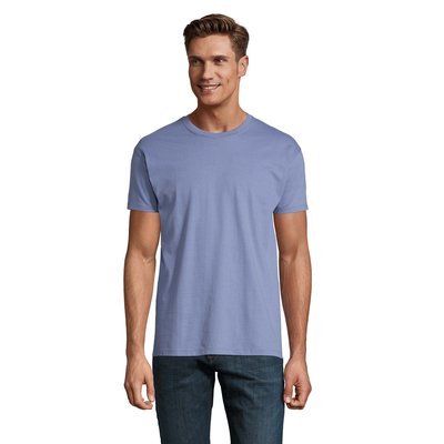 Camiseta Hombre Tubular 100% Algodón Azul 3XL
