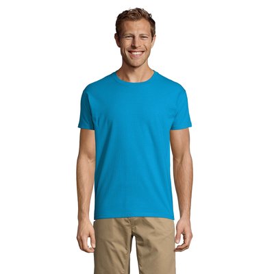Camiseta Hombre Tubular 100% Algodón Azul L