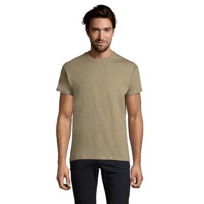Camiseta Hombre Tubular 100% Algodón Caqui 3Xl