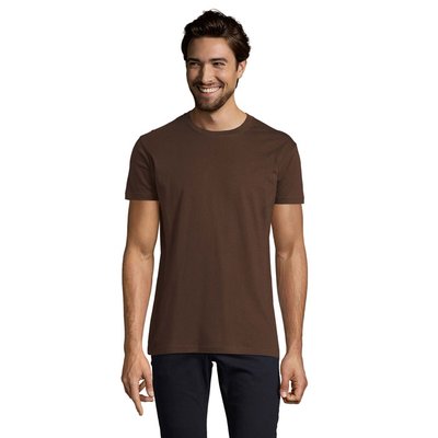 Camiseta Hombre Tubular 100% Algodón Chocolate Xxl