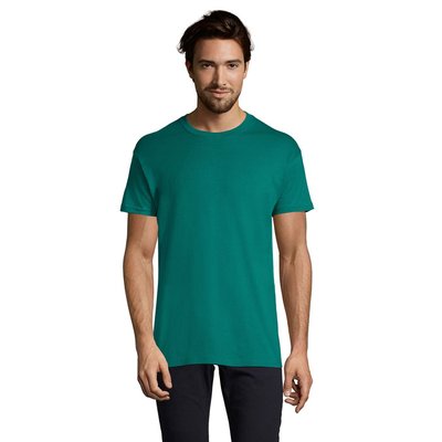Camiseta Hombre Tubular 100% Algodón Esmeralda S