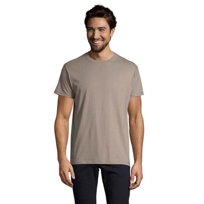 Camiseta Hombre Tubular 100% Algodón Gris Claro XXL