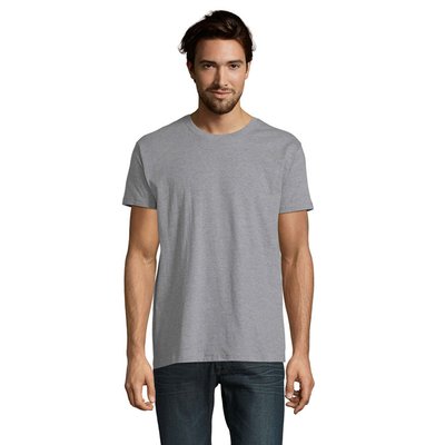 Camiseta Hombre Tubular 100% Algodón Gris Jaspeado XXL
