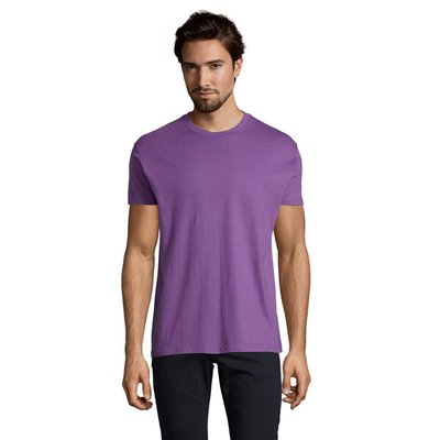 Camiseta Hombre Tubular 100% Algodón Morado Claro S