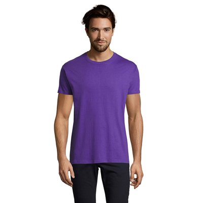 Camiseta Hombre Tubular 100% Algodón Morado Oscuro 3Xl