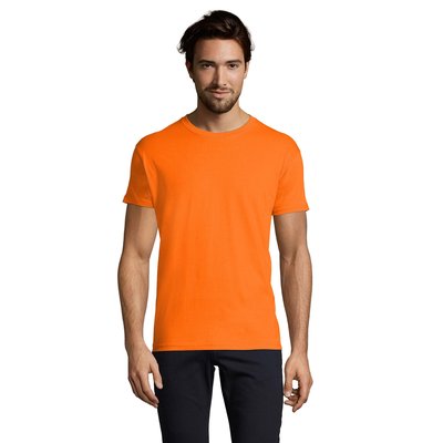 Camiseta Hombre Tubular 100% Algodón Naranja L