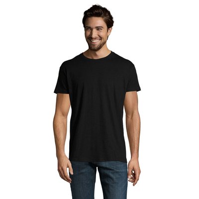 Camiseta Hombre Tubular 100% Algodón Negro Profundo L