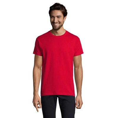 Camiseta Hombre Tubular 100% Algodón Rojo M