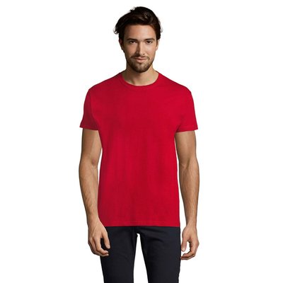 Camiseta Hombre Tubular 100% Algodón Rojo Tango S