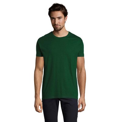Camiseta Hombre Tubular 100% Algodón Verde Botella Oscuro M