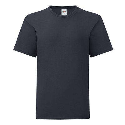 Camiseta infantil algodón corte básico Deep Navy 9/11 Ans
