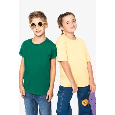 Camiseta infantil de algodón con mangas caídas