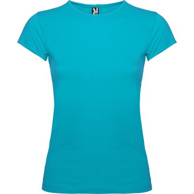 Camiseta de manga corta con cuello fino Turquesa L