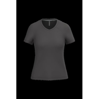 Camiseta de manga corta cuello pico mujer Dark Grey Xl