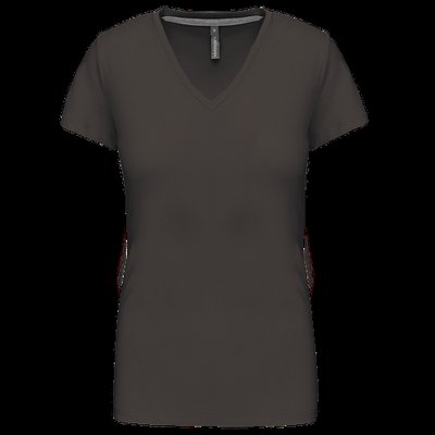 Camiseta de manga corta cuello pico mujer DARK GREY XXL