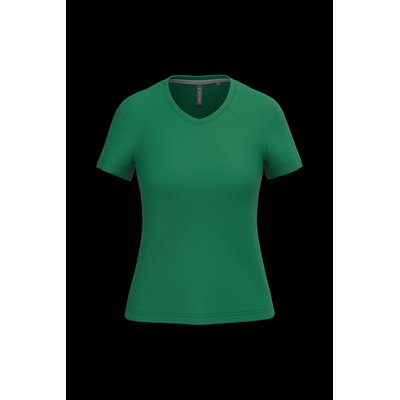 Camiseta de manga corta cuello pico mujer Kelly Green S