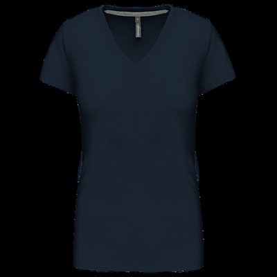 Camiseta de manga corta cuello pico mujer Navy 3XL