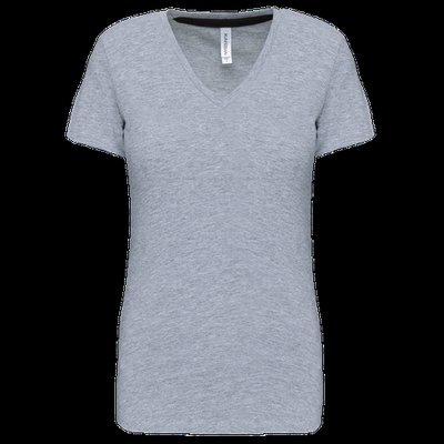 Camiseta de manga corta cuello pico mujer Oxford Grey L