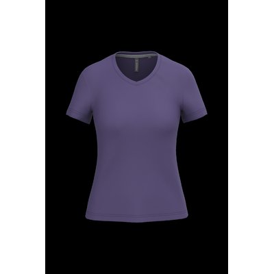 Camiseta de manga corta cuello pico mujer Purple M