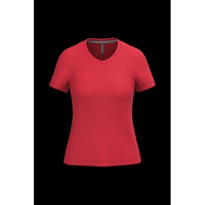 Camiseta de manga corta cuello pico mujer Red Xxl