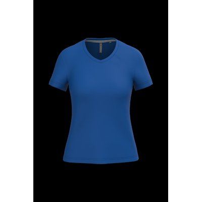 Camiseta de manga corta cuello pico mujer Royal Blue 3Xl