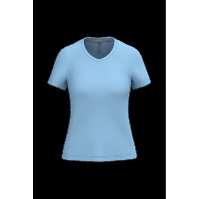 Camiseta de manga corta cuello pico mujer Sky Blue S