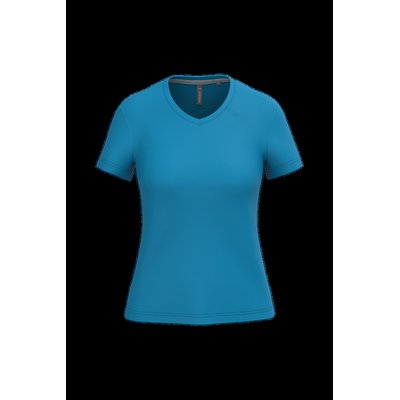 Camiseta de manga corta cuello pico mujer Tropical Blue S