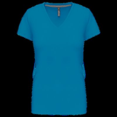 Camiseta de manga corta cuello pico mujer Tropical Blue XXL