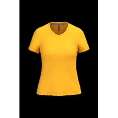 Camiseta de manga corta cuello pico mujer Yellow Xl