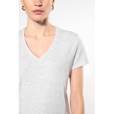 Camiseta de manga corta cuello pico mujer