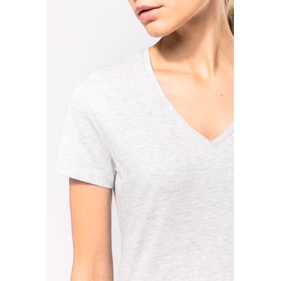 Camiseta de manga corta cuello pico mujer