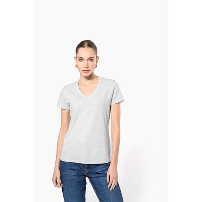 Camiseta de manga corta cuello pico mujer
