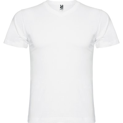 Camiseta manga corta escote en pico tubular Blanco S