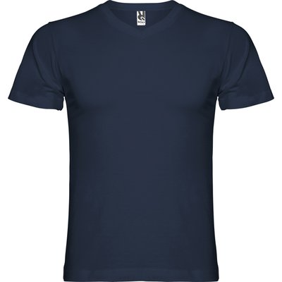 Camiseta manga corta escote en pico tubular Marino XL