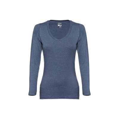 Camiseta manga larga ajustada para mujer Azul matizado XXL