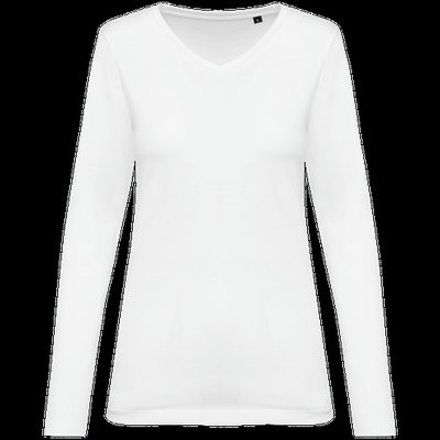 Camiseta manga larga algodón mujer White M