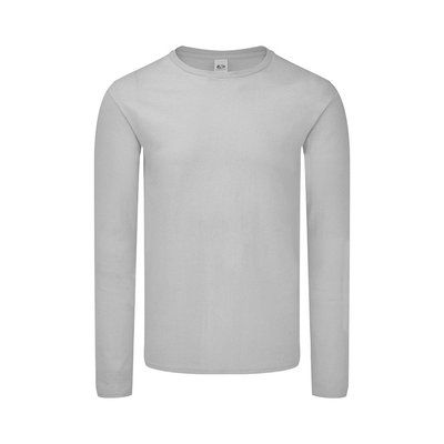 Camiseta Manga Larga Algodón Peinado Gri XXL