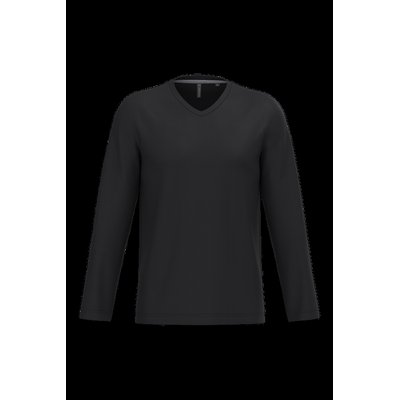 Camiseta de manga larga con cuello de pico Black S