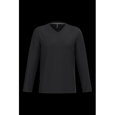 Camiseta de manga larga con cuello de pico Black Xxl