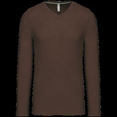 Camiseta de manga larga con cuello de pico CHOCOLATE 4XL