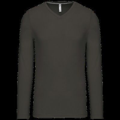 Camiseta de manga larga con cuello de pico DARK GREY 3XL
