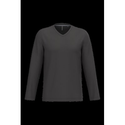 Camiseta de manga larga con cuello de pico Dark Grey S