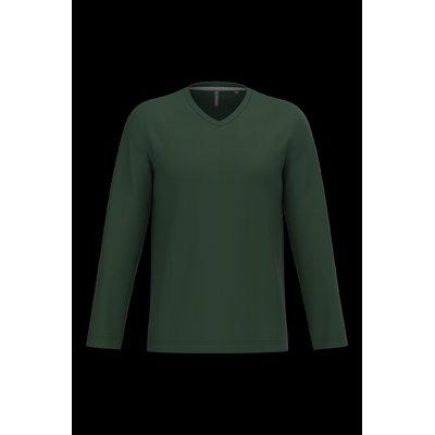 Camiseta de manga larga con cuello de pico Forest Green 4Xl