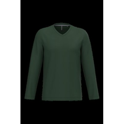 Camiseta de manga larga con cuello de pico Forest Green S
