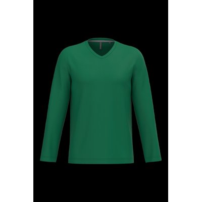 Camiseta de manga larga con cuello de pico Kelly Green 4Xl