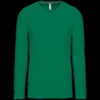 Camiseta de manga larga con cuello de pico Kelly Green M