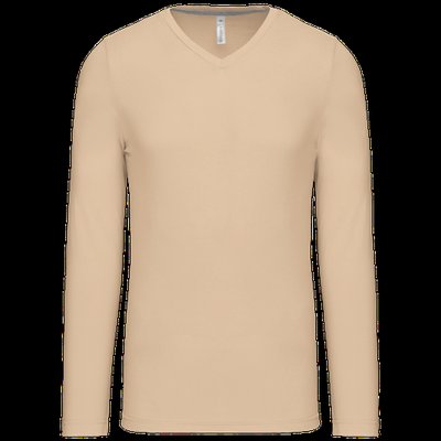 Camiseta de manga larga con cuello de pico Light Sand XL