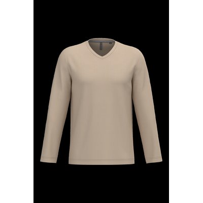 Camiseta de manga larga con cuello de pico Light Sand Xxl